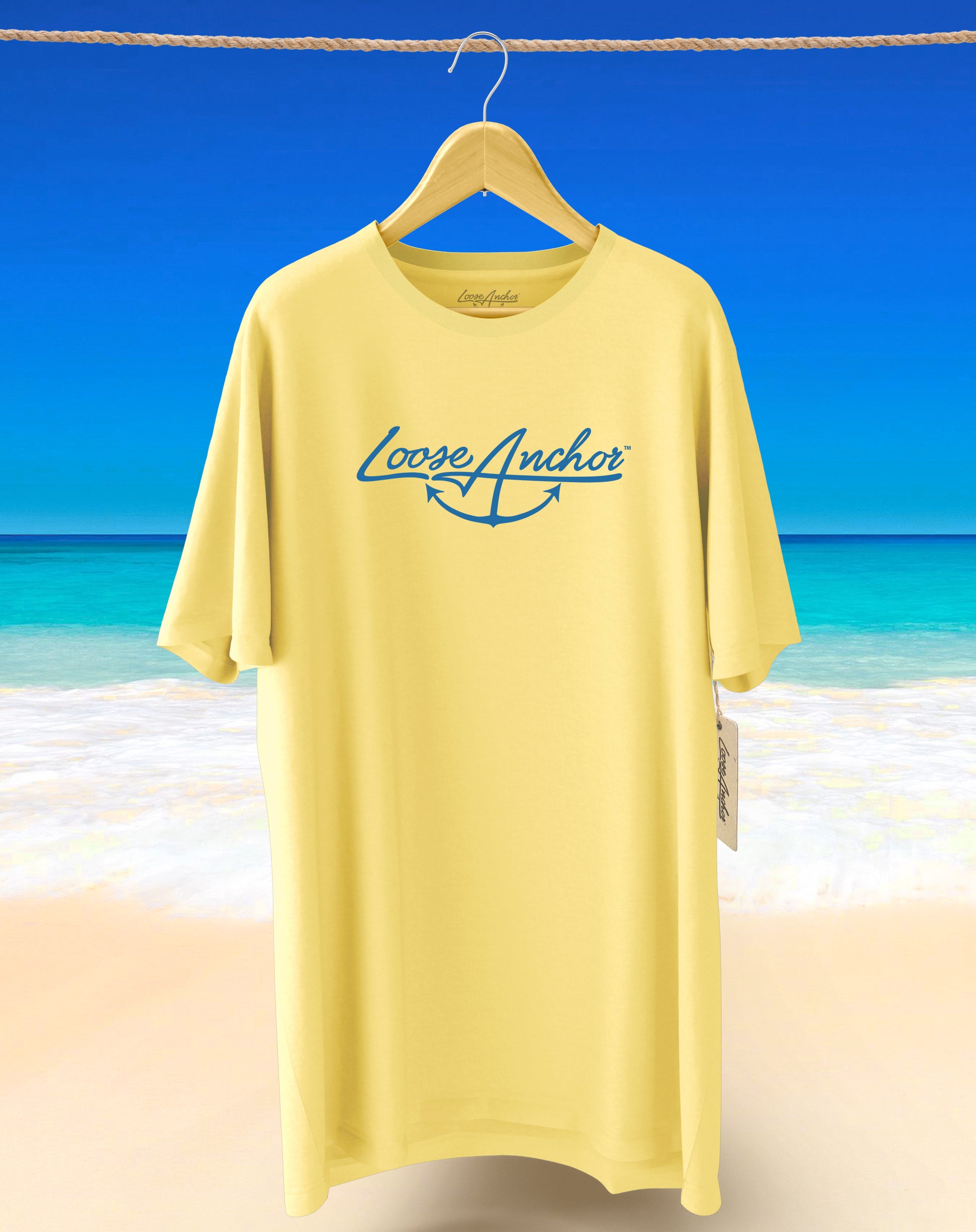 Loose Anchor Logo T-shirt. Garment Dyed fishing, and yacht shirts.