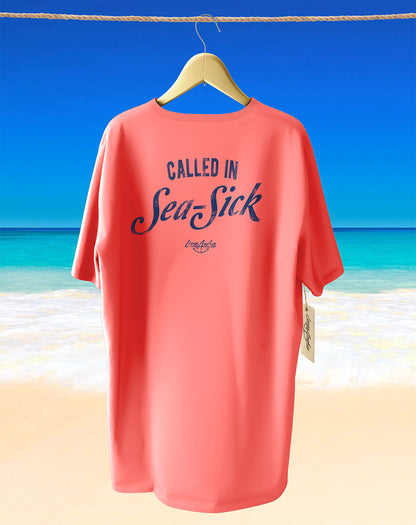 Called in Sea-sick. Sea-sickness t-shirt for men. Funny fishing tee